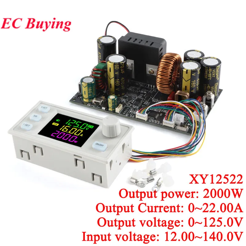 XY12522 125V 22A 2000W CNC DC Adjustable Buck Voltage Regulated Step-down Power Supply Constant Voltage Current Module DC12-140V