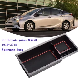 Secondary Storage Box for Toyota Prius XW50 2016 2017 2018 Center Console Organizer Tray Car Central Armrest Styling Accessorise