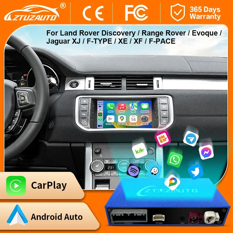 Wireless USB Adapter for CarPlay Android Auto Compatible 2016-2018 Land Rover Range Rover Evoque Discovery Jaguar Harman System