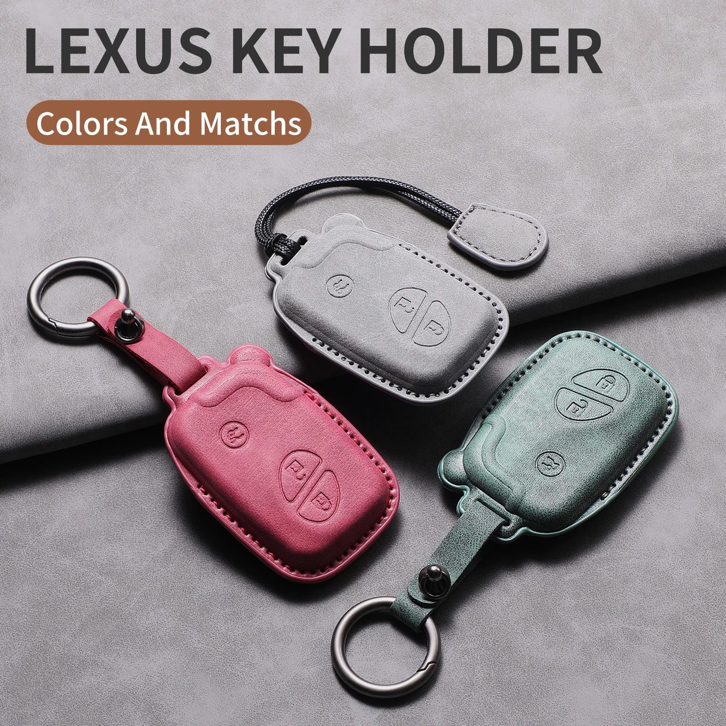 

Leather Car Remote Key Case Cover For Lexus CT200H GX400 GX460 IS250 IS300C RX270 450h 460h ES240 ES350 LS460 GS300 Keychain