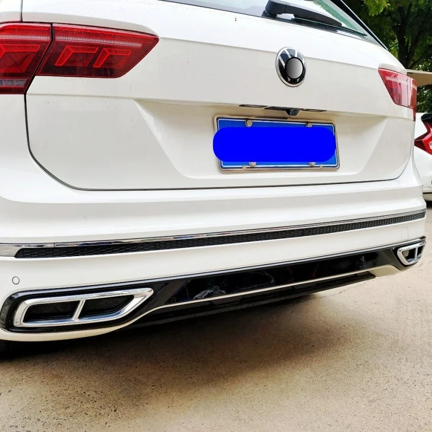1 Pair Car Rear Bumper Reflector Cover Trim for VW Tiguan L Series 2017-2023 Insert Set Honeycomb Brake Light Decorative Panel