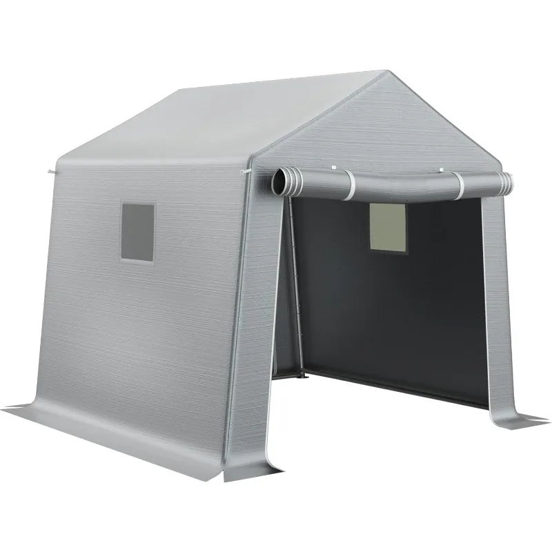 Heavy Duty Carport Outdoor Storage Shed with Roll-up Zipper Door and Ventilated Windows,Waterproof and UV Resistant