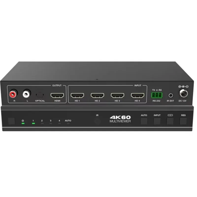 Conmutador de vídeo continuo multivisor HDMI 18G 4x1 4K60 UHD Quad/PiP/PoP para sistema de cine en casa