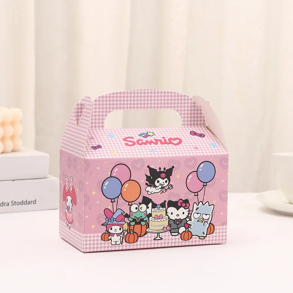 10Pcs Kawaii Cute Cartoon Anime Character Animation Peripheral Packaging Box Christmas Gift Box Folding Baked Cake Box Handbag
