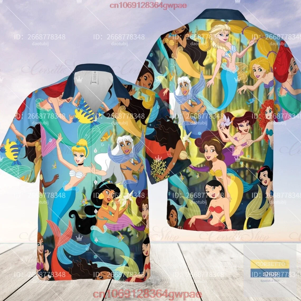 Princess Disney Swimming Summer Hawaiian Shirts Funny Princess Disney Trip Hawaiian Party Funny Disney Family Matching Shirt