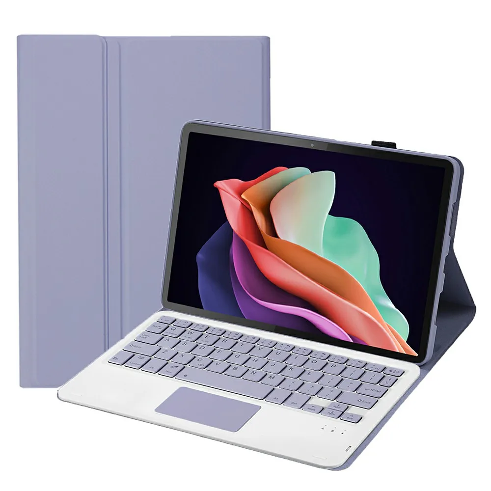 

AM22-A For Lenovo Pad Plus / Tab P11 Gen 2 Leather Tablet Case with Touchpad Detachable Keyboard - Purple