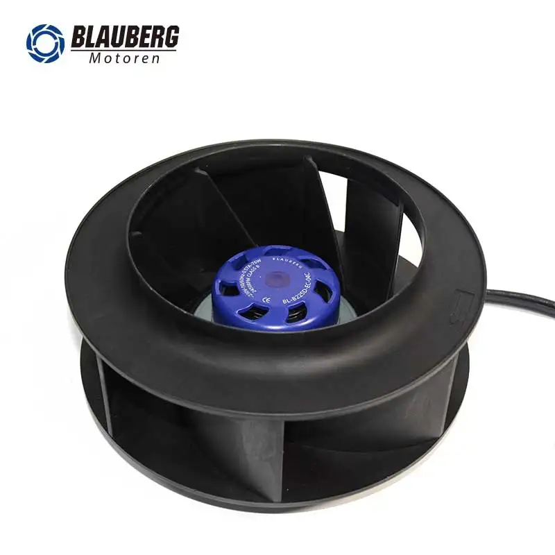 220mm Radial Fans EC Backward Centrifugal Plastic Duct Fan AC Electric OEM Customizable for Air Purifier Project