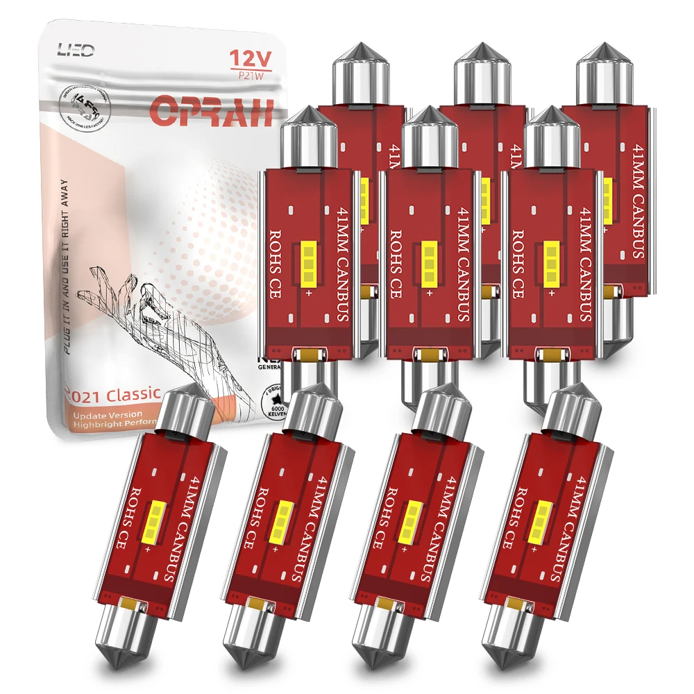 Oprah Festoon C5W Canbus LED Car Interior Reading Bulbs C10W 31MM 36MM 39MM 41MM No Error CSP 1860SMD 12V LED Lights White 6000K