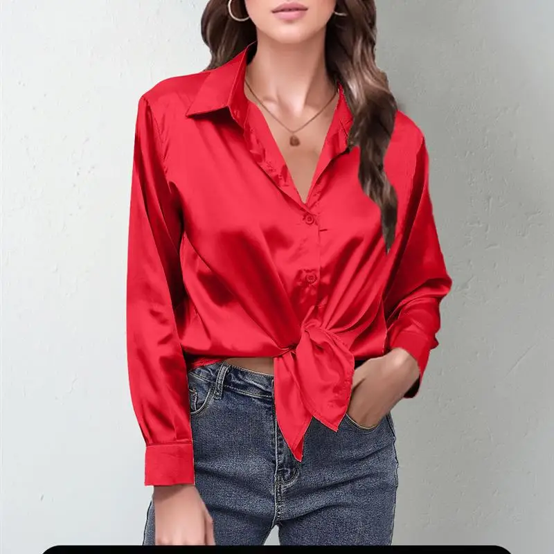 

Women's Color Long Sve irt Casual Loose Fit Spring Faion Comfortable Versatile Sli Top for Daily Wear