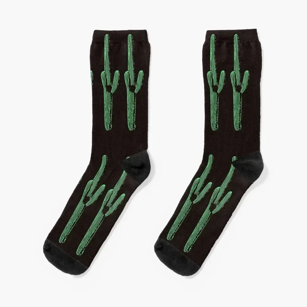 Saguaro Cactus Green Print Socks kids halloween anti slip football sports and leisure Designer Man Socks Women's