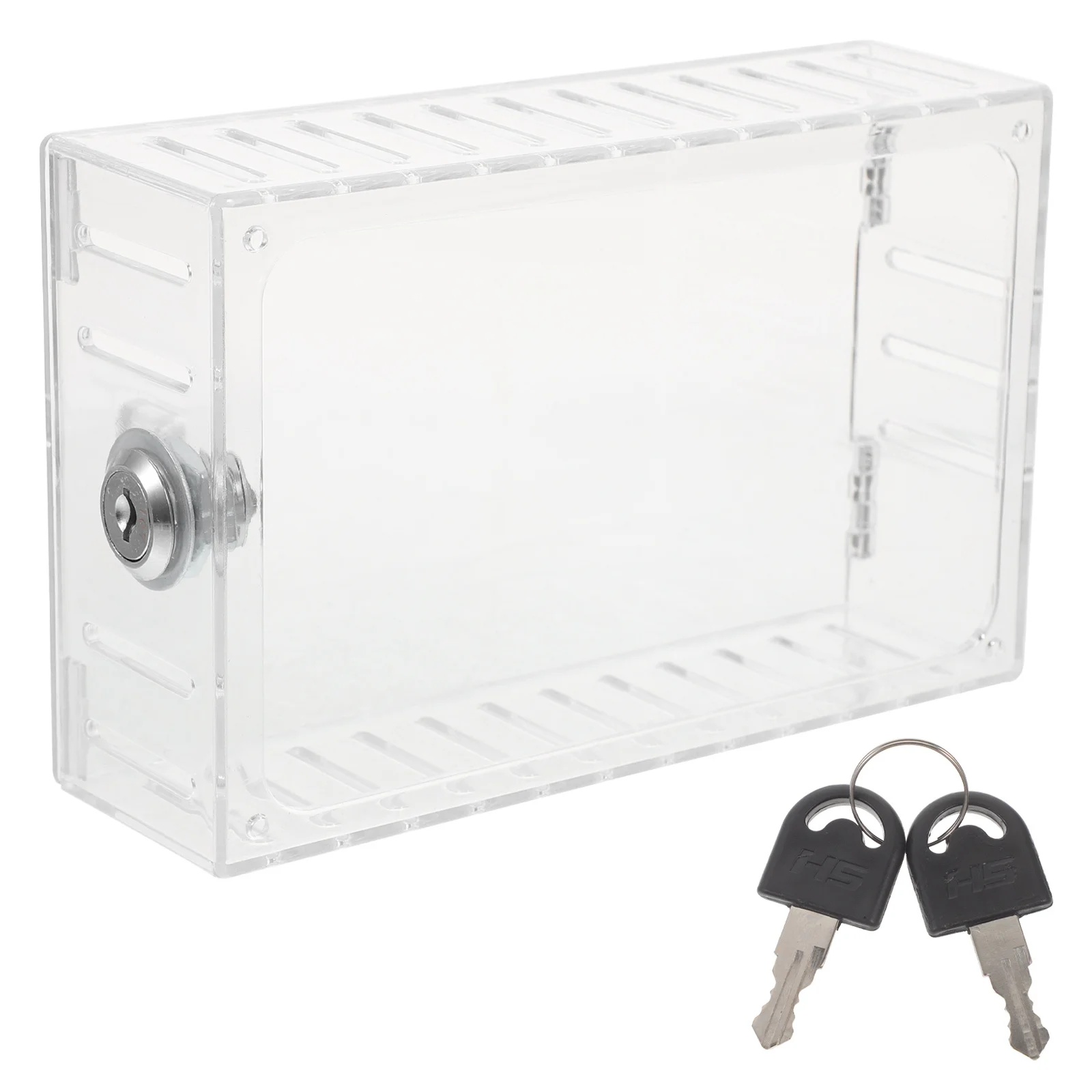 

1 set 1 Set Thermostat Lock Box Transparent Wall Mount Guard Durable Acrylic Cover With Key For Systems