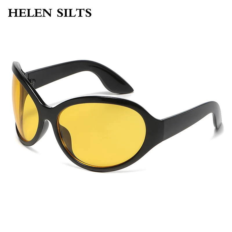 

Sexy Ladies Y2K Super Large Cat Eye Sunglasses Women Gradient Vintage Luxury Brand Designer Men Punk Oval Sun Glasses UV400