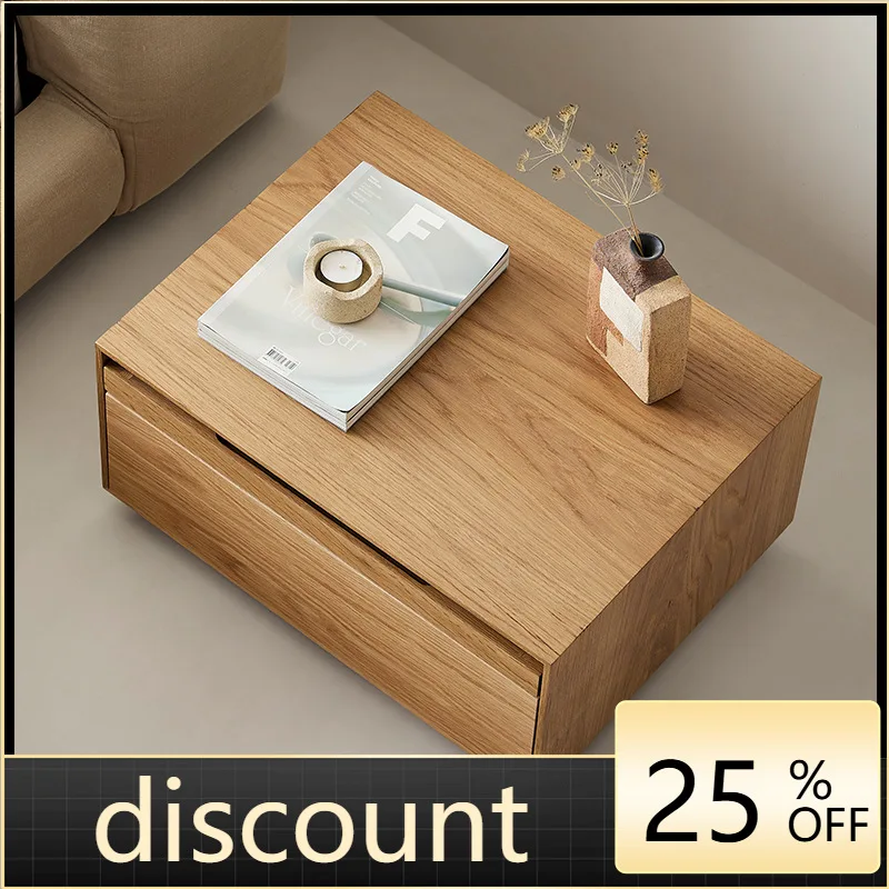 

LTT Bedroom Locker Solid Wood Bedside Table Log Color Modern Bedside Cabinet
