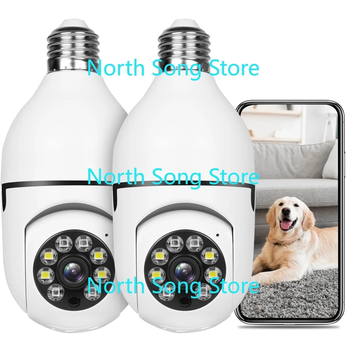 

Light Bulb Security Camera HD Wireless 5GHz/2.4GHz WiFi Home IP Cameras 360° Motion Detection,Two-Way Audio,Night Vision
