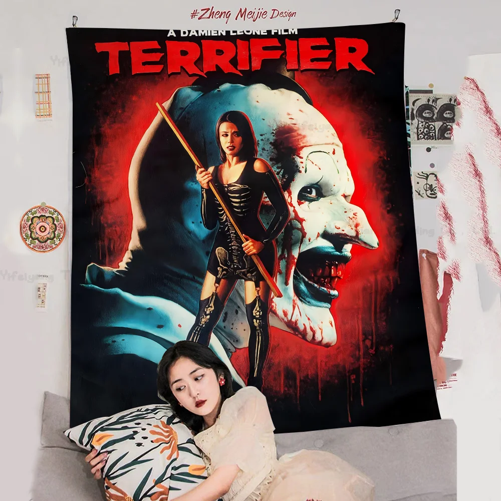 T-Terrifier Horror Hippie Wall Hanging Tapestries Art Science Fiction Room Home Decor Kawaii Room Decor