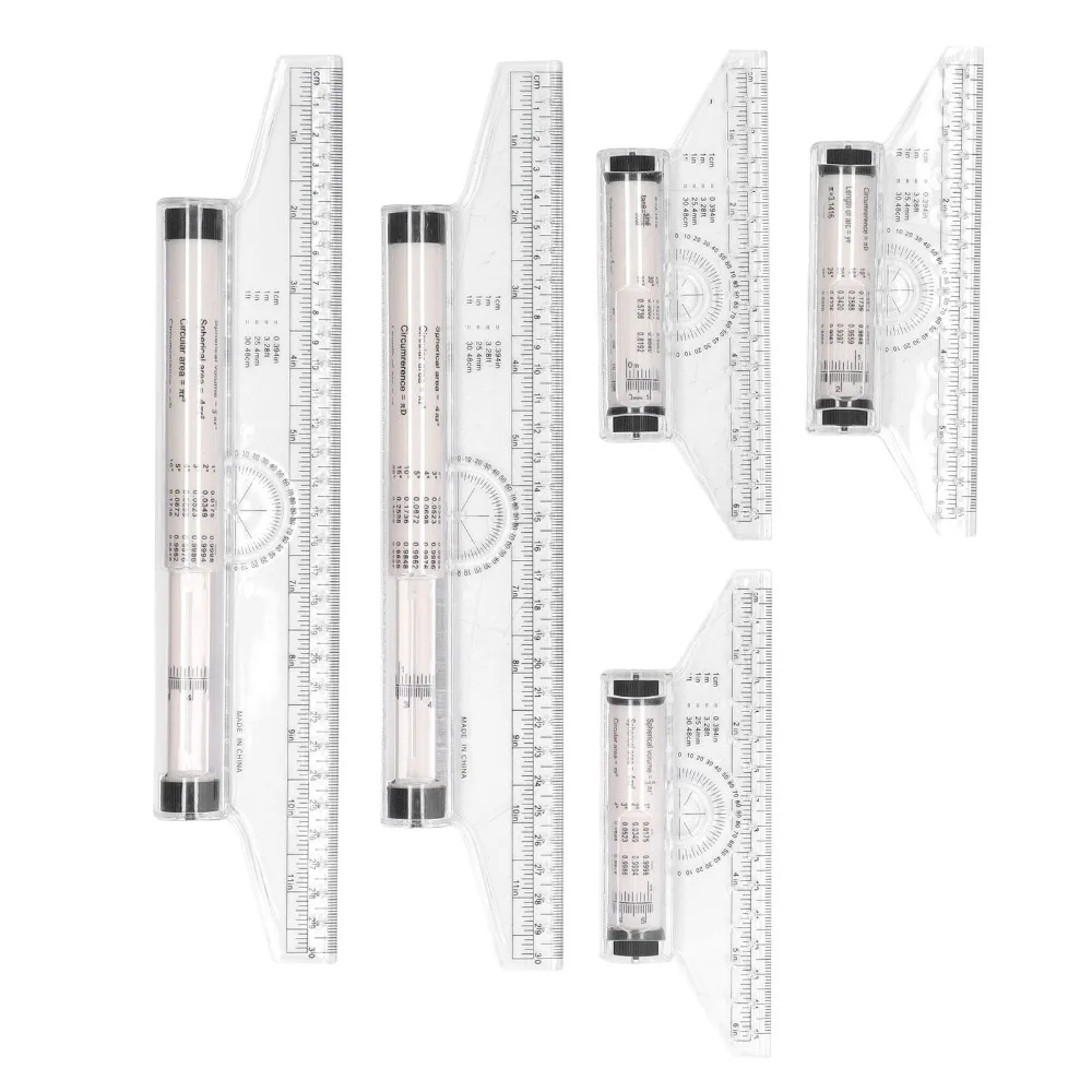 5pcs-durable-clear-scale-rolling-ruler-transparent-design-light-weight-measuring-ruler-drawing-ruler-for-drafting