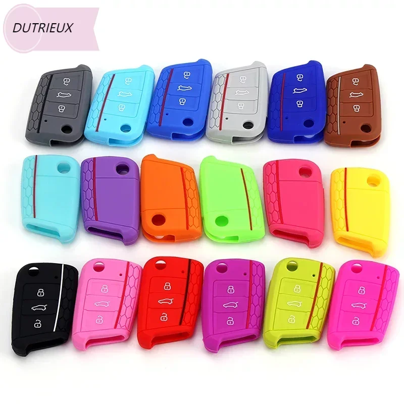 

Car Key Cover Case Silicone Shell For VW Golf 7 MK7 VII Tiguan Polo Skoda Octavia A7 Kodiaq Seat Ateca Leon