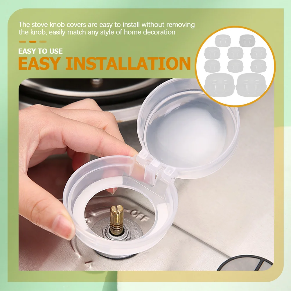 

10 шт. универсальные прозрачные чехлы для ручек плиты, защищенные от детей замки для газовой плиты, износостойкие чехлы для ручек безопасности детей