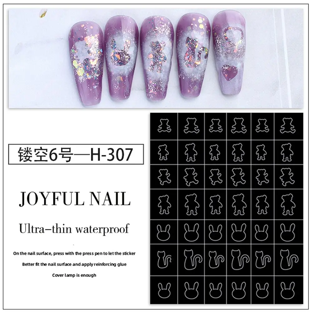 Decorations Self-Adhesive Sliders Nail Stamping Stickers Nail Art Airbrush Stencils Nail Art Template Fun Prints Decals