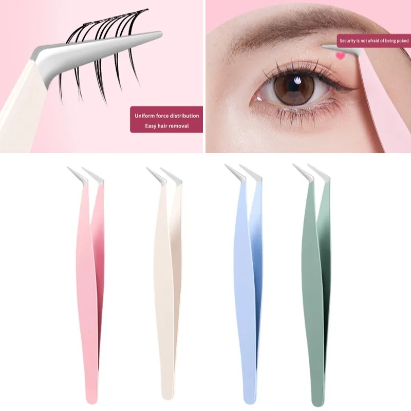 الفولاذ المقاوم للصدأ رمش تمديد الملقط الفولاذ المقاوم للصدأ ثلاثية الأبعاد مشبك دقيق الرموش الملقط لاش ملحقات أداة ماكياج أداة #1