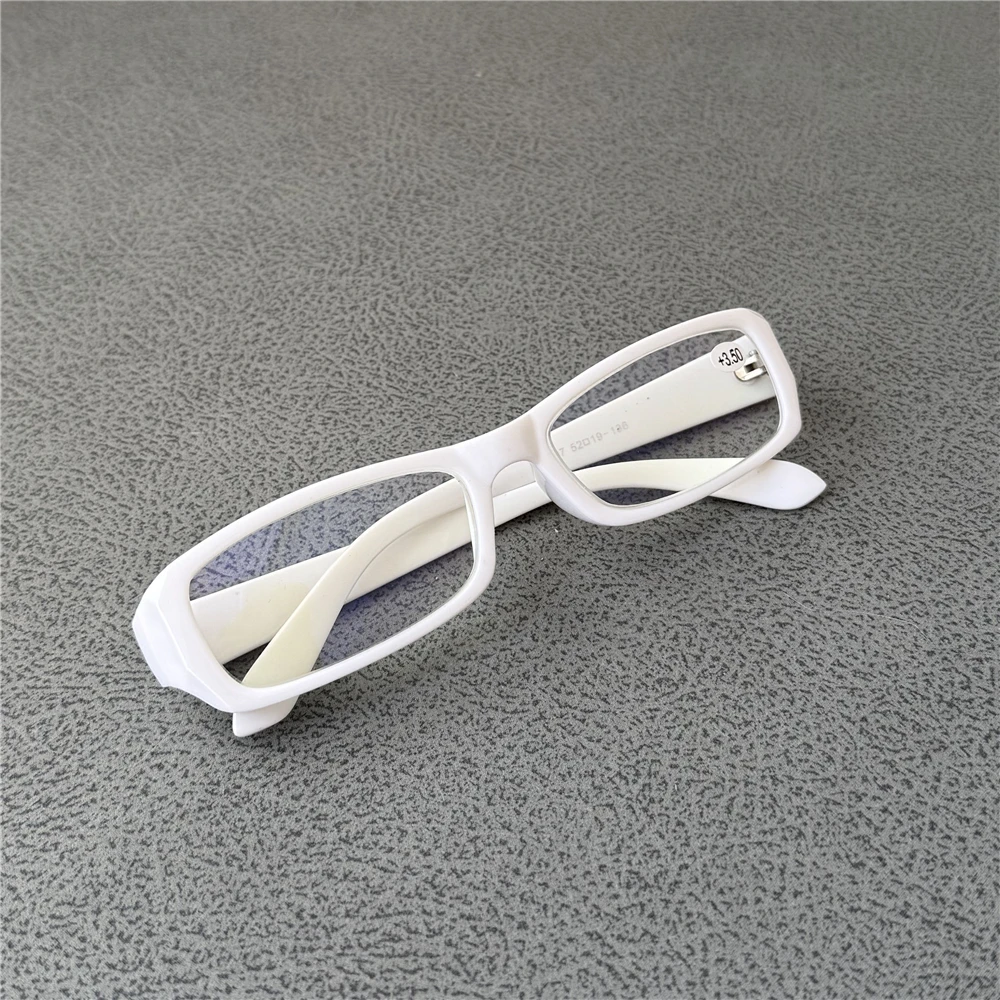 Cubojue White Myopia Glasses Prescription Eyeglasses Frames Men Women Male Small Narrow Rectangle Spectacles Optical Fashion