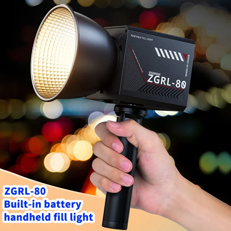 60W Pro Portable LED Video Light COB Bi-Color  photography light 2800K-7500K Livestreaming Handheld Outdoor Shooting Light