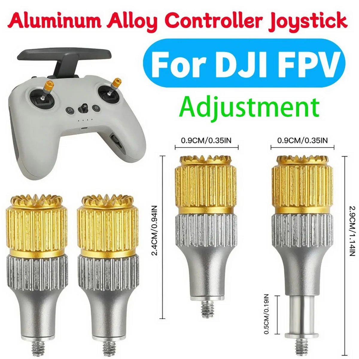 Portable Remote Control Joystick Aluminum Alloy Stick End Heads Rocker Detachable Drone Accessories for DJI FPV