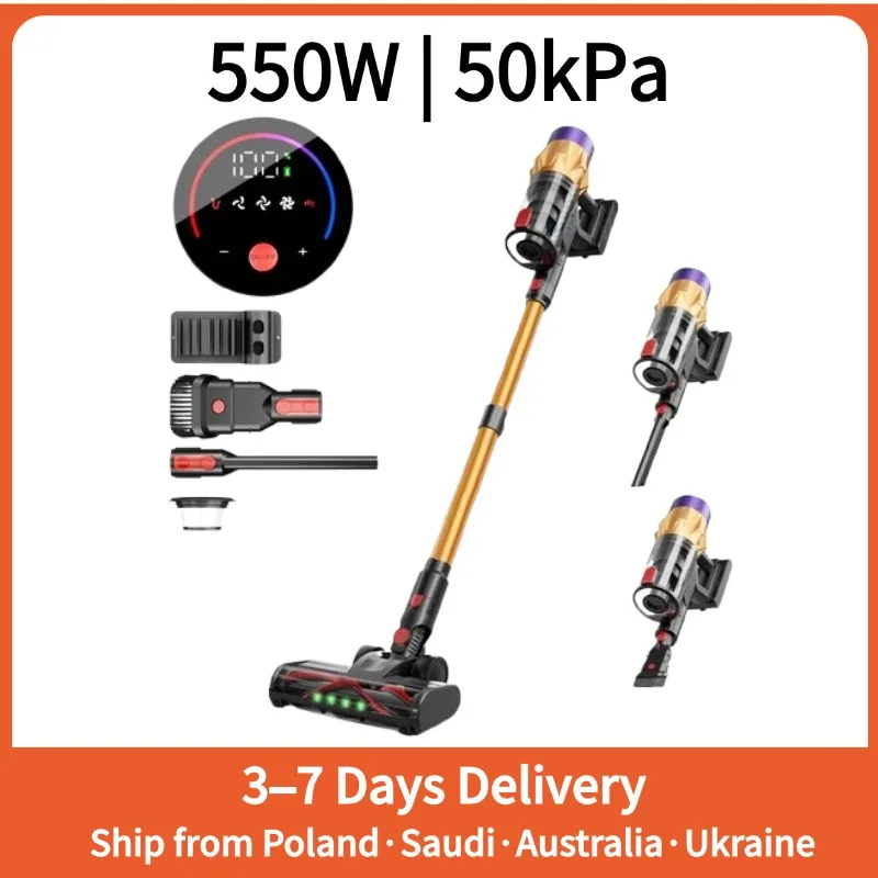 MPQU V18 550W Cordless Handheld Stick Vacuum Cleaner 50kPa 3 Power Modes Touchscreen Removable Battery Vertical Vacuum Cleaner