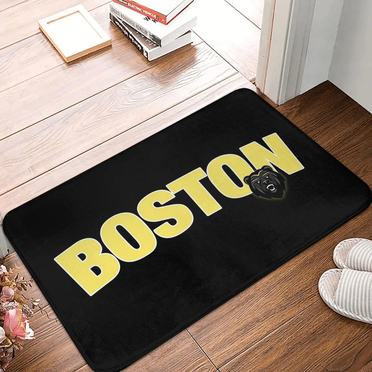Vintage Boston Hockey Doormat Kitchen Entrance Home Floor Mat Anti-slip Carpet Rug for Bathroom Footpad Mats