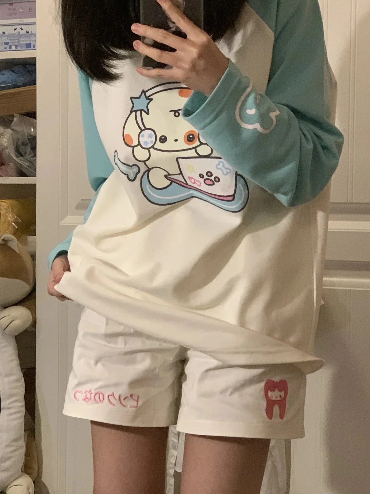 

Kimotimo Cute Embroidered Sports Shorts Women Japan Style Loose Casual Wide Leg Short Pants 2025 Summer Y2k Versatile Streetwear