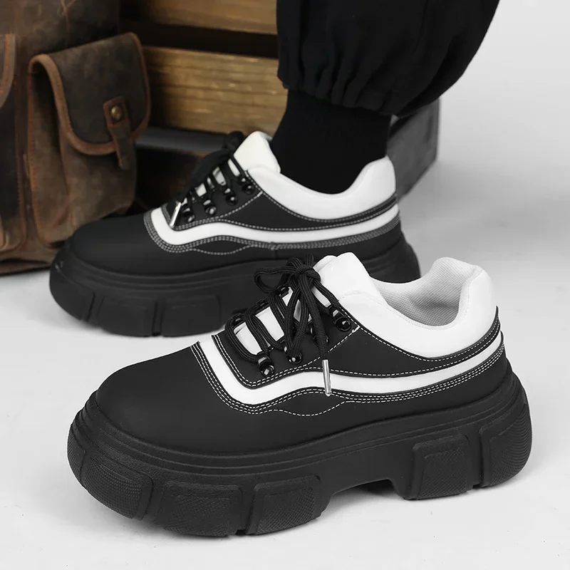

Autumn/Winter New Men's Thick-soled Korean-style Lightweight Leather Shoes Anti-slip and Wear-resistant Fashionable Casual Shoes