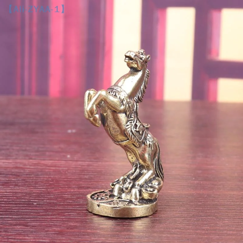 【ZYAA-1】 Messing-Pferdefiguren für Zuhause, Desktop-Dekoration, Glück, Sternzeichen, Pferd, Büro, Dekor, Miniaturen, Bronze, Sammlerstück, Kunsthandwerk