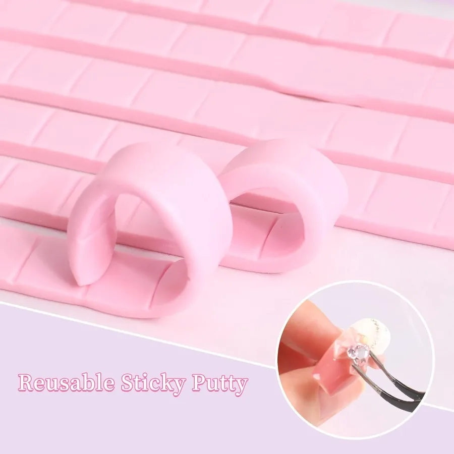 2 Zestawy Uchwytów na Paznokcie w Kształcie Serca do Przyklejanych Paznokci Aurora z Wielokrotnego Użytku Klejem Samoprzylepnym i Mocnym Magnesem do Ekspozycji i Stylizacji Paznokci