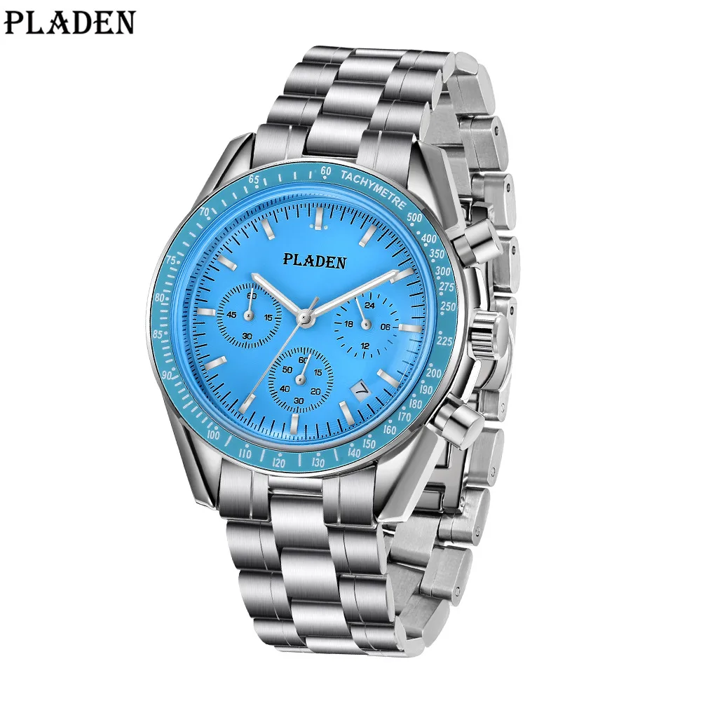 Dropshipping Watch for Men Luxury Brand Stainless Steel Quartz Wristwatch Fashion Automatic Date Speed Chronograph Man Clock