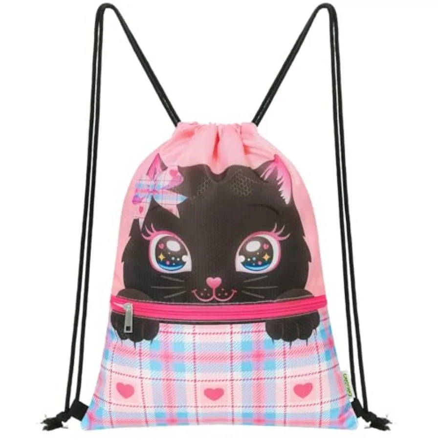 

WAWASAM Drawstring Backpack, Gym Swim Bag Cinch Bag for Girls Boys with Zipper Pocket