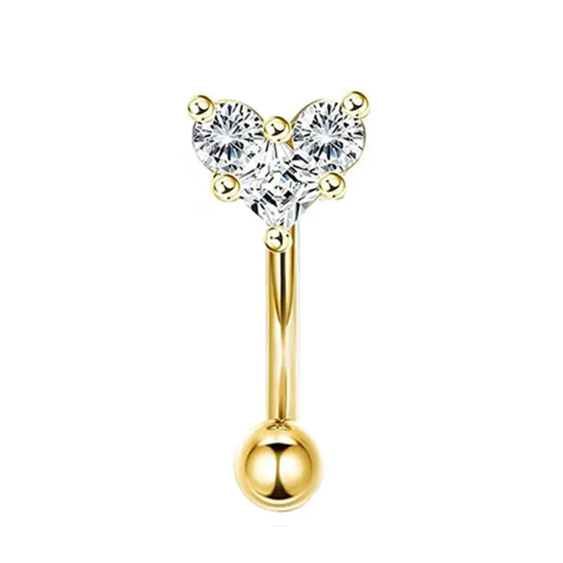 Curved Barbell Eyebrow Piercing Earring, Tragus Stud