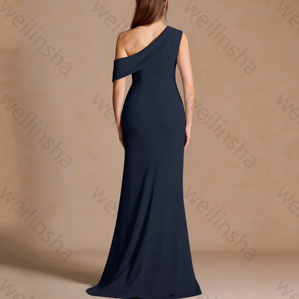 Elegante um ombro plissado vestidos de noite luxo fenda lateral vestido de celebridade requintado alta qualidade vestidos de festa de baile personalizado