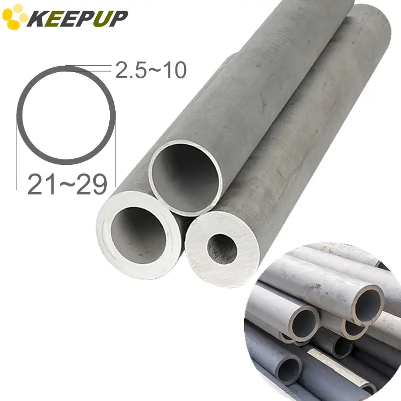 304 Industrial Stainless Steel Pipe Hard Round Tube Strong Plasticity Corrosion Resistant Used for Building Support OD 21 29 Mm