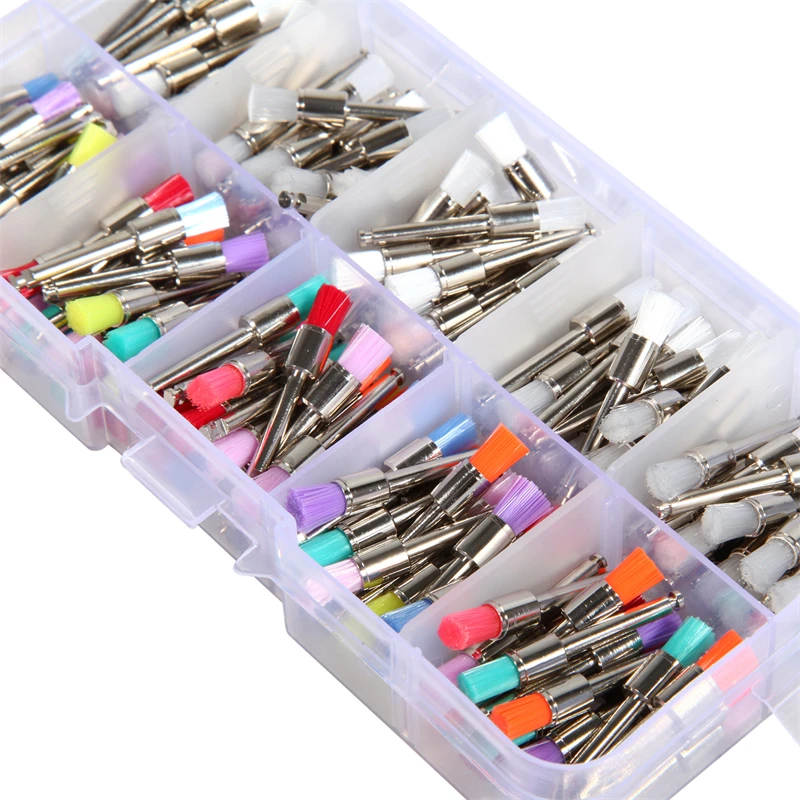 200Pcs/Pack  Dental Polishing Brush Polisher Brushes Kits /Polish Cups Dentistry Teeth Latch type Mixed color