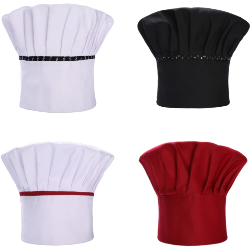 Cooking Adjustable Unisex Chef Hat Kitchen Baker Elastic Hat Catering Cooking Cap Hats Working Cap