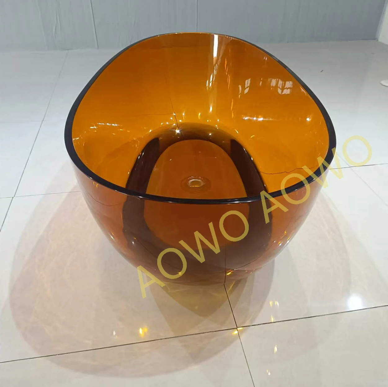 

Transparent Resin Colored Bathtub Artificial Stone Bathtub One-piece Oval Bathtub