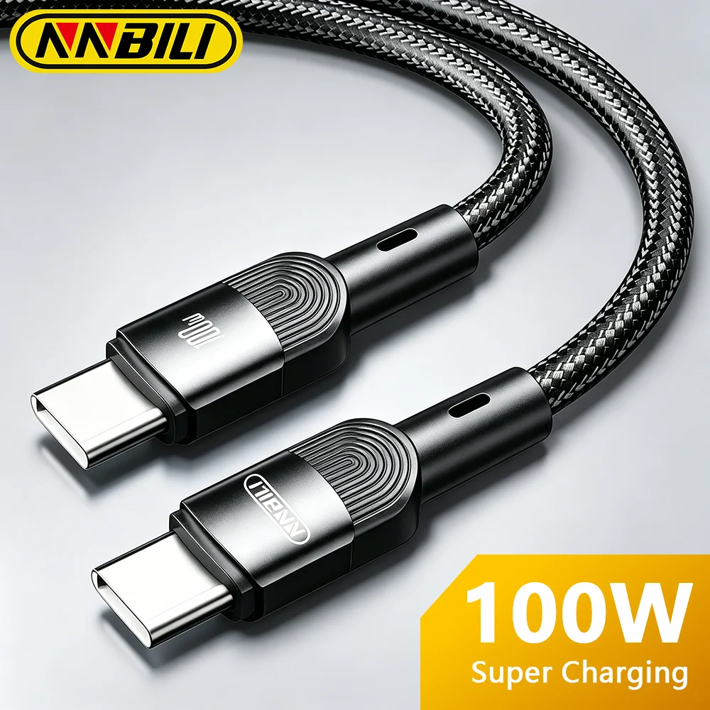 NNBILI 100W Type C Cable For iPhone 17 USB C PD Fast Charging Charger Wire Cord For Macbook Samsung Xiaomi Type C to USB C Cable
