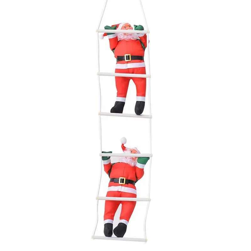

Santa Claus doll ladder pendant home decoration two people window Christmas tree