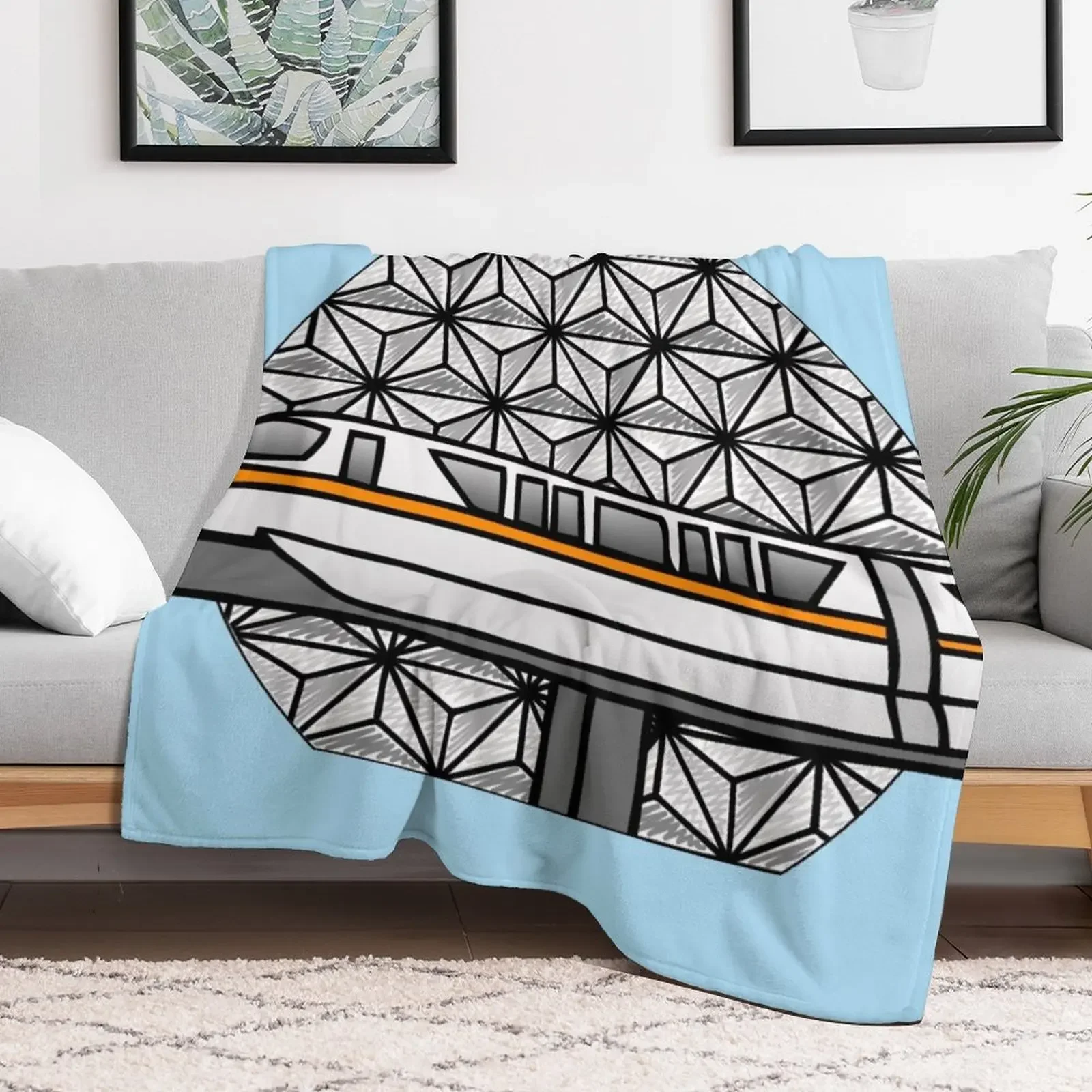 Travelling Monorail - Epcot Throw Blanket Soft Plush Plaid warm for winter Blankets