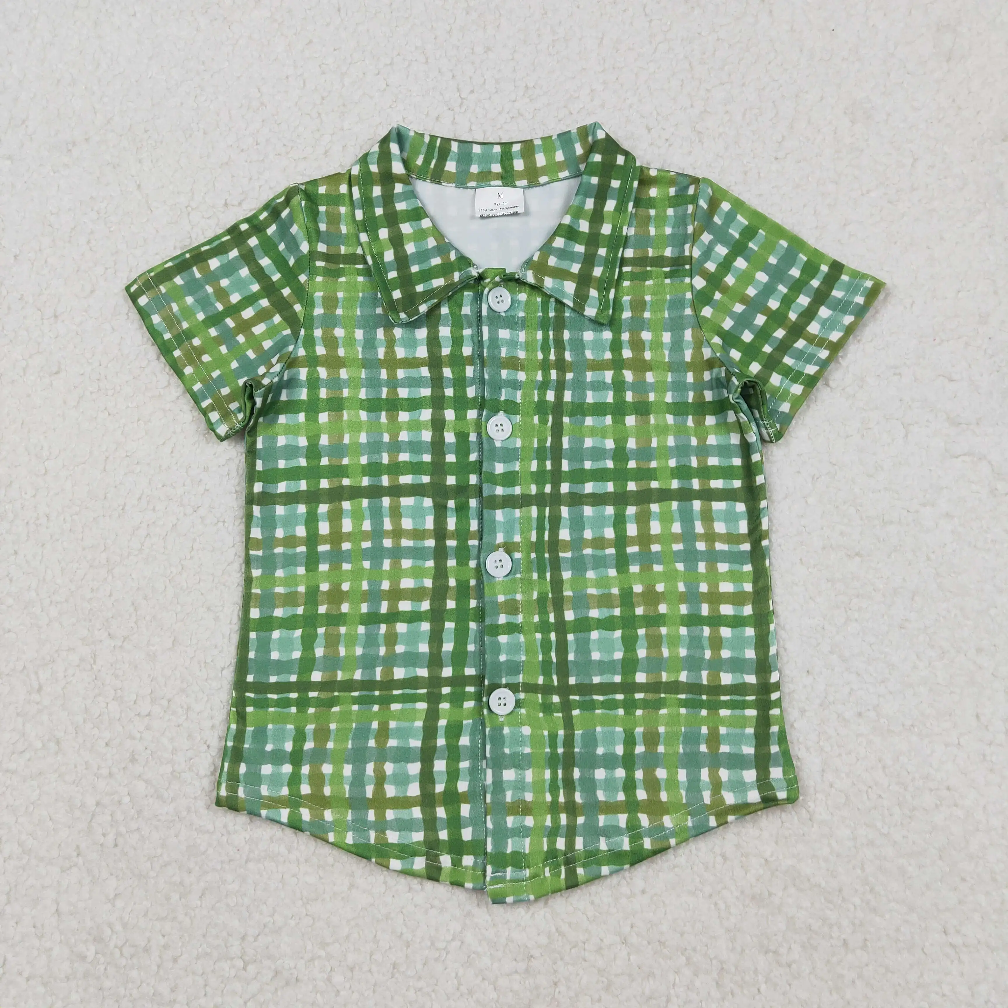 

z1215-06 BT1456 Wholesale Summer kids clothes boy green short sleeve top Boutique Children clothing