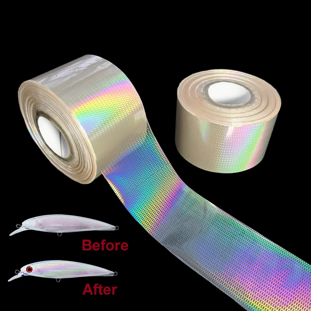 4CM 120M Small Fish Scale Tape Clear Transparent Hot Stamping Foil Fishing Lures Making Holographic Paper Laser Film Hologram