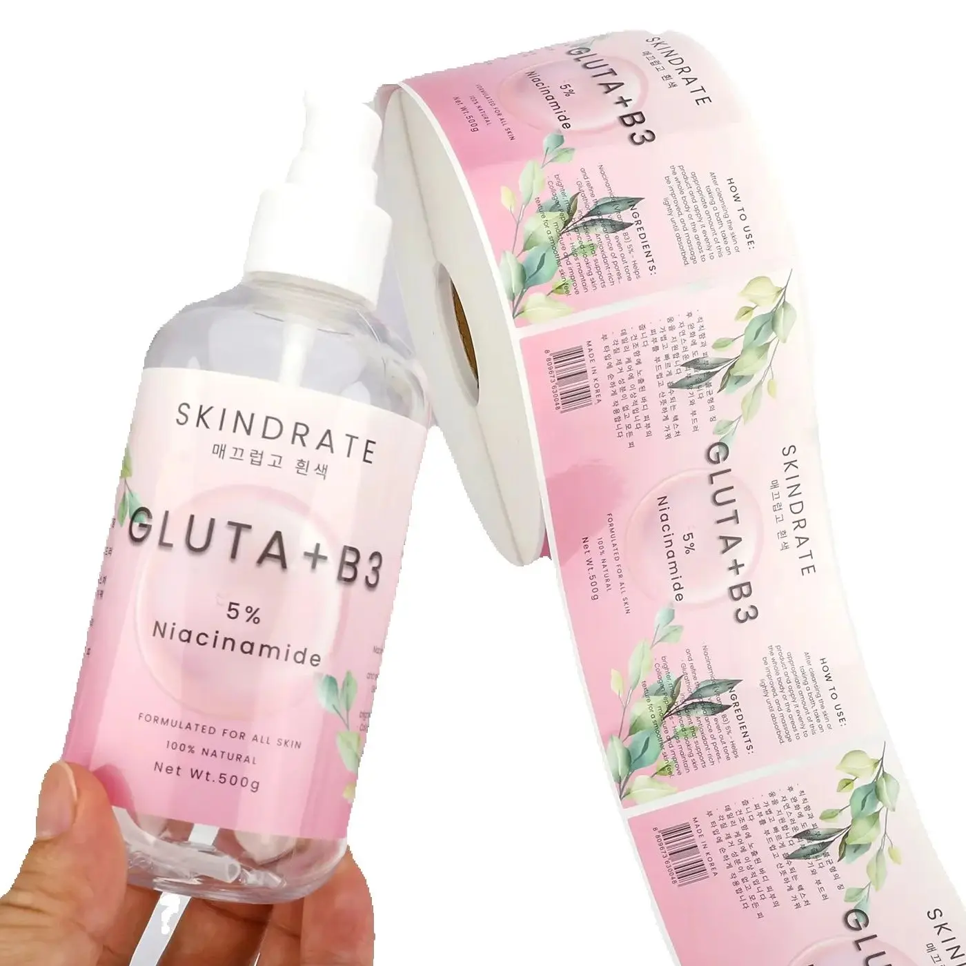 Custom Luxury | Waterproof White Pearl PP Labels | Glossy Lamination CMYK Printing | Shampoo & Conditioner Bottle Stickers
