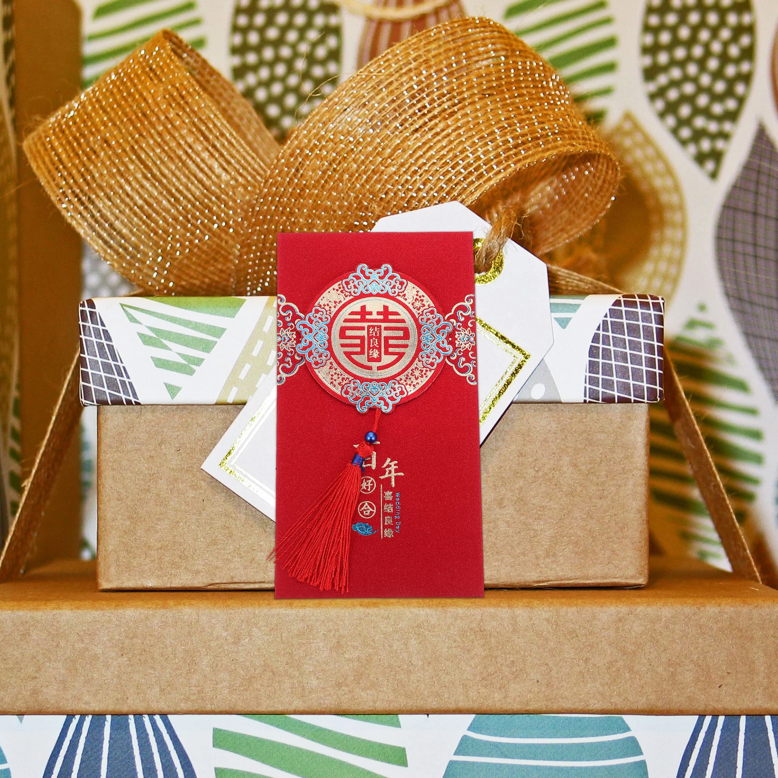 12Pcs Red Packet Wedding Supplies Money Envelope for Special Occasions Chinese Style Elegant Design Unfolded Currency Compatible