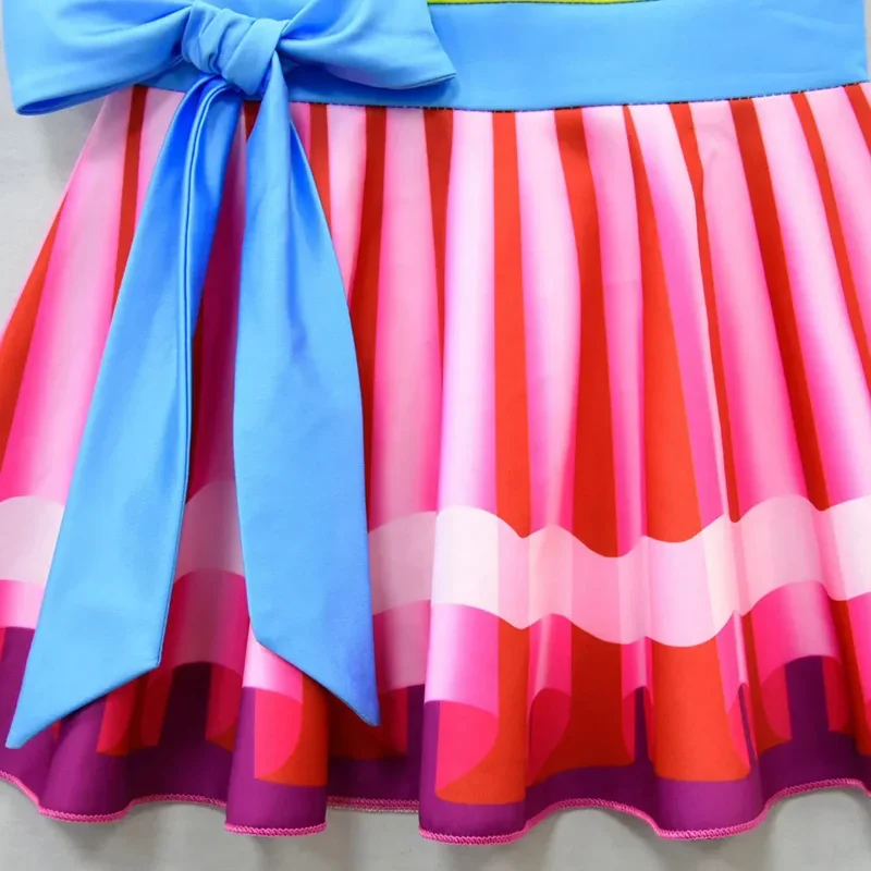 Fancy Nancy Clancy Birthday Summer Rainbow Dress Girl Party Costume Kids Frocks Infantil Festa Clothes Princess Robe With Wi MN1