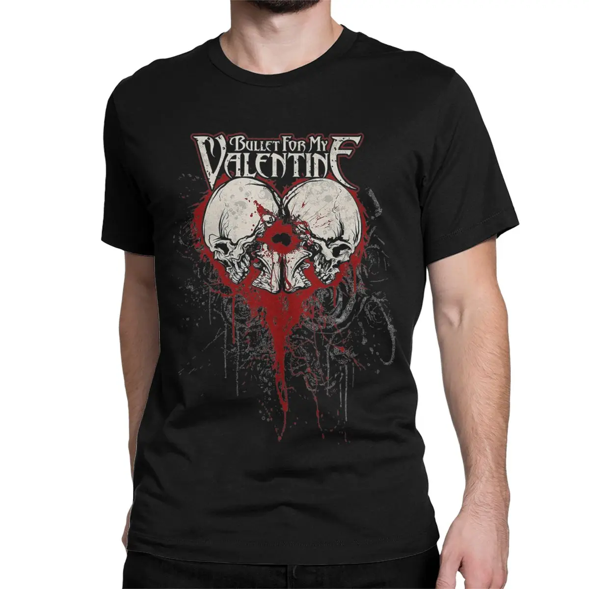 Men Women Bullet For My Valentine Heart T Shirts Metal Music Cotton Tops Novelty Short Sleeve O Neck Tee Shirt Unique T-Shirt